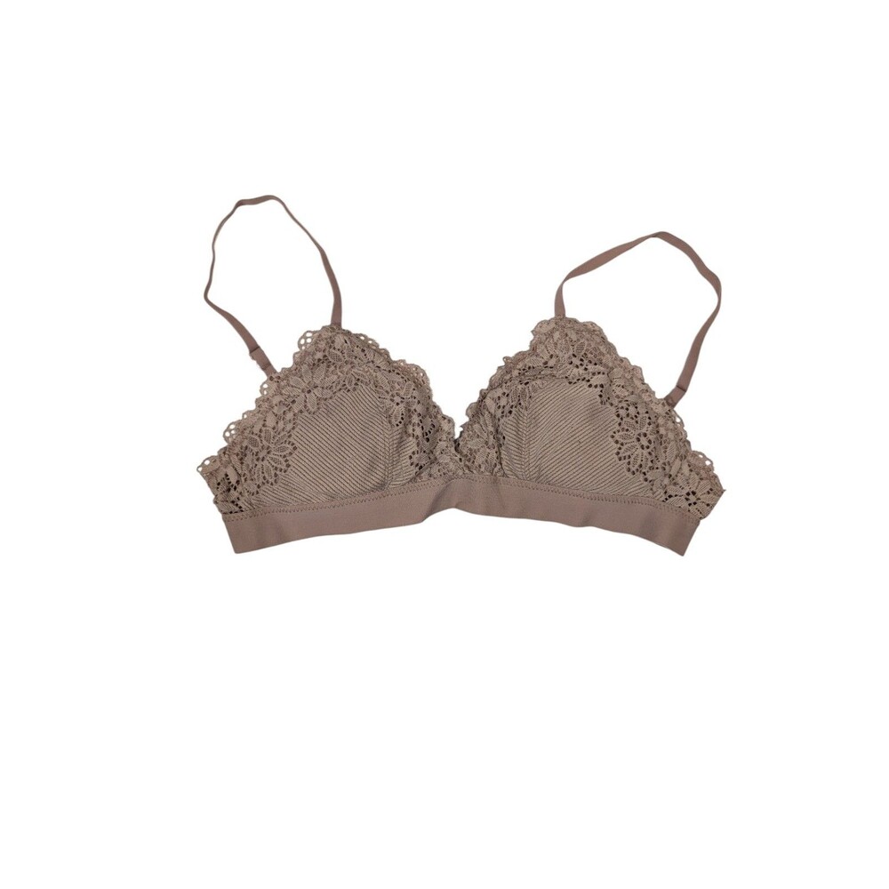 Aerie Triangle Bralette Dusty Rose Lace, Removable Padding, Adjustable Size XS